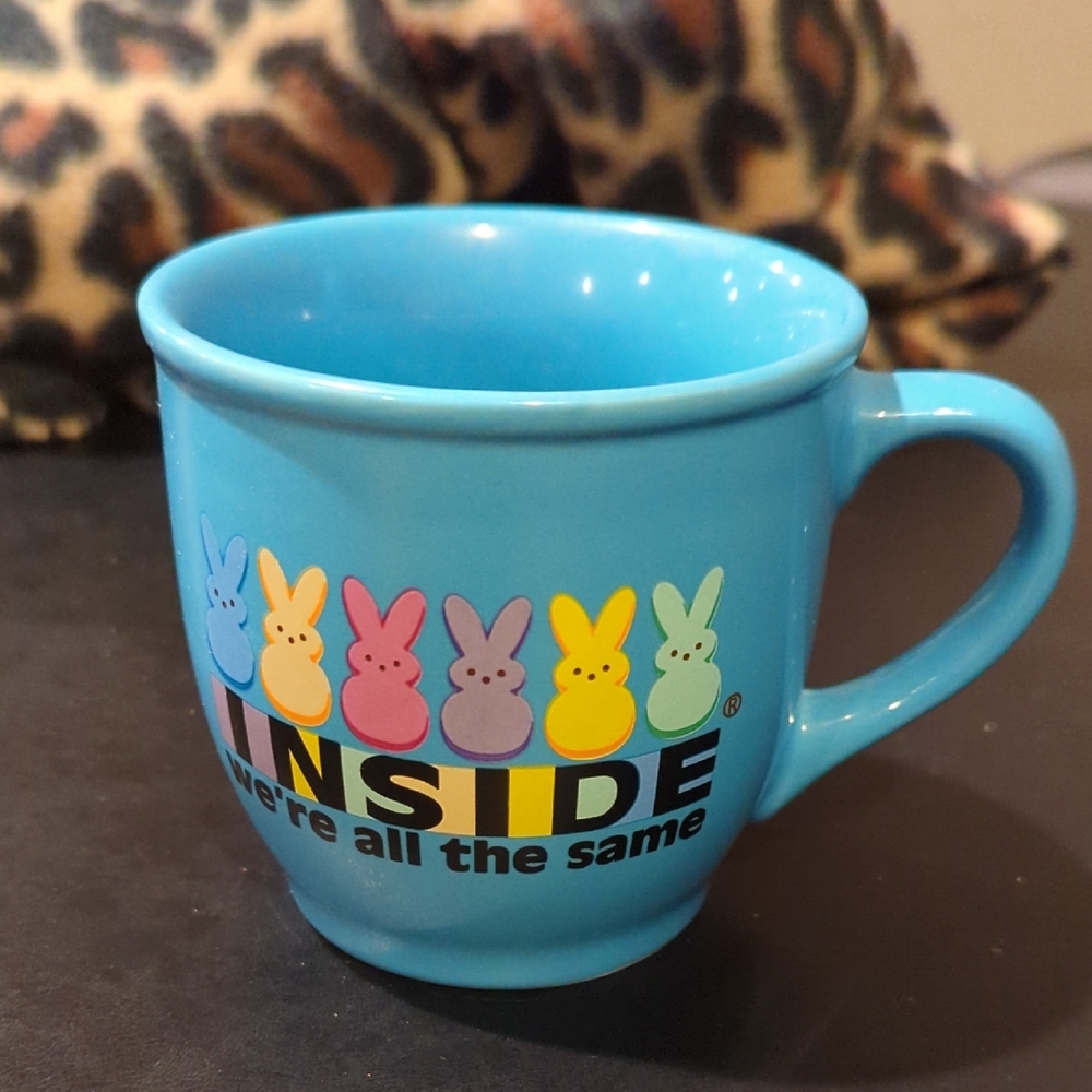 Peep Light Blue Mug with Message INSIDE we're all the same